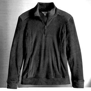 NWT  Quarter-Zip Velour Sweatshirt Top